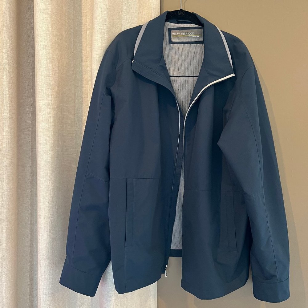 Men's Weatherproof Navy Blue Windbreaker Jacket, Size XXL
